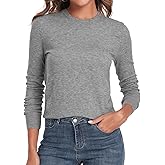 QUALFORT Women's Sweaters Long Sleeve Soft Lightweight Basic Knitted Pullover Sweater