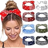 Tobeffect Paisley Bandana Headbands: Cute Summer Hair Accessories - Wide Knotted Bow Headband, Rabbit Ears Turban Headwraps for Women and Girls