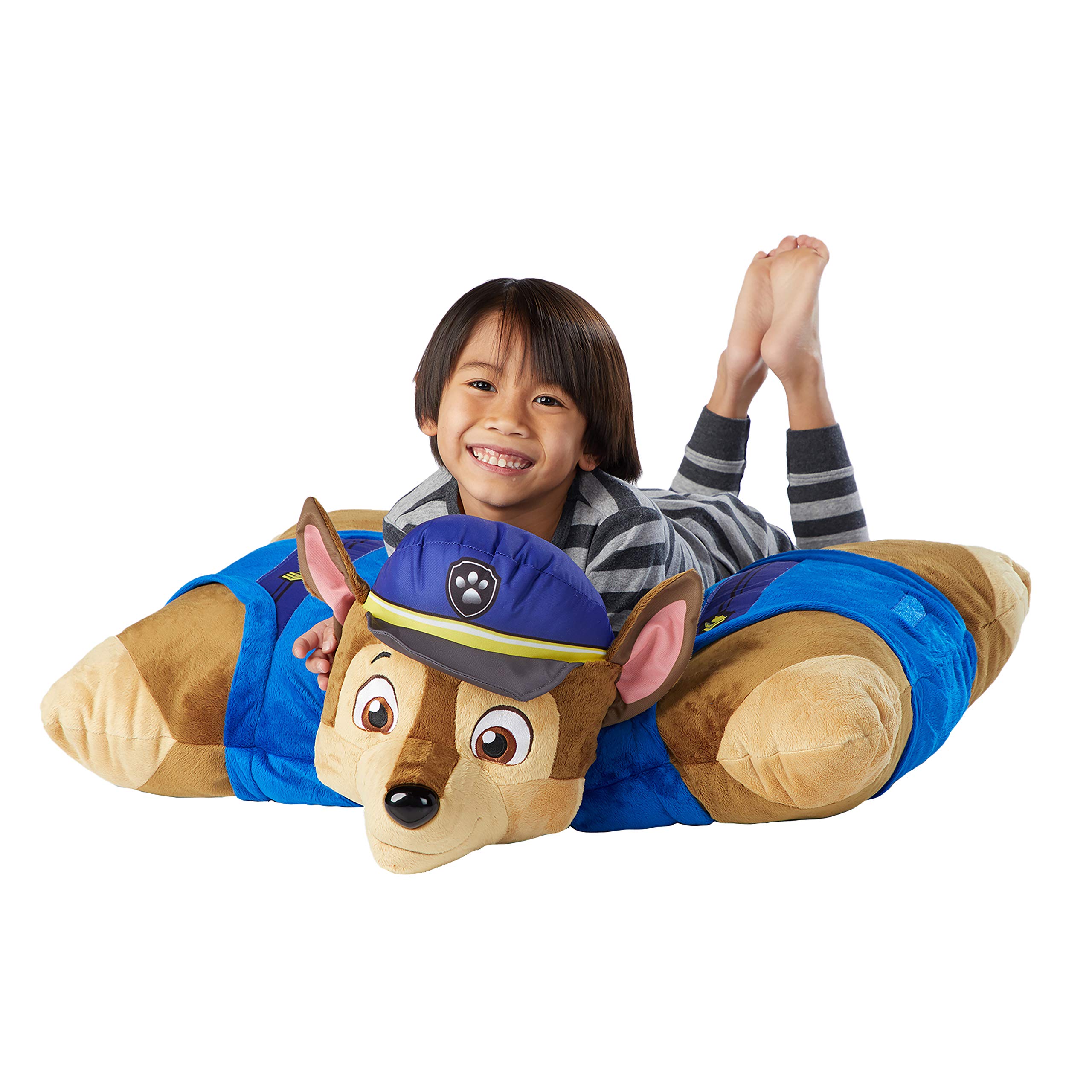 Pillow Pets Jumboz Pillow for Paw Patrol, Chase, 30″ Jumbo Folding Plush Pillow, 1 Count (Pack of 1)