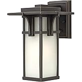 Hinkley 2230OZ Manhattan One Light Wall Mount Lantern, Craftsman/Mission, Bronze, Dark Finish Porch Lights Outdoor Wall