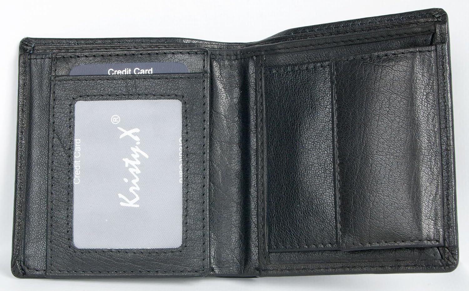 Kristy.X Men's Small Pocket Sized Genuine Leather Wallet, Black - Image 3