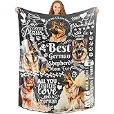 InnoBeta German Shepherd Gifts for Women, Throw Blanket for Dog Mom, Dog Lover, Owners, 50x65 Inches, Black