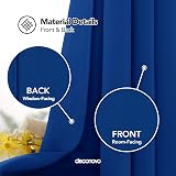 Deconovo Room Darkening Curtains 55 x 110 Inch Royal Blue 1 Panel Eyelet view 4