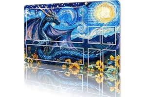 SEPMAT MTG Playmat with Zones Magic Card Playmat Game Mat,TCG & CCG Card Games Mat with Free Storage Bags Size 24 x 14 Inches (with Zones,Dragon1)