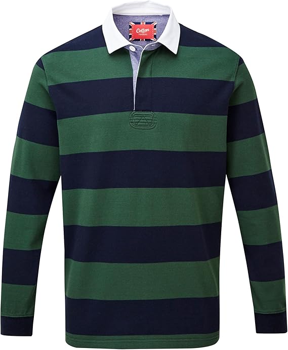 Cotton Traders Mens Yarn Dyed Stripes Chambray Trims Casual