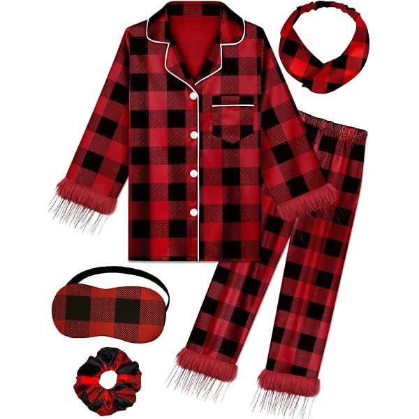 Amazon.com: Kids Girl Pajama Set with Headband Blindfold 
