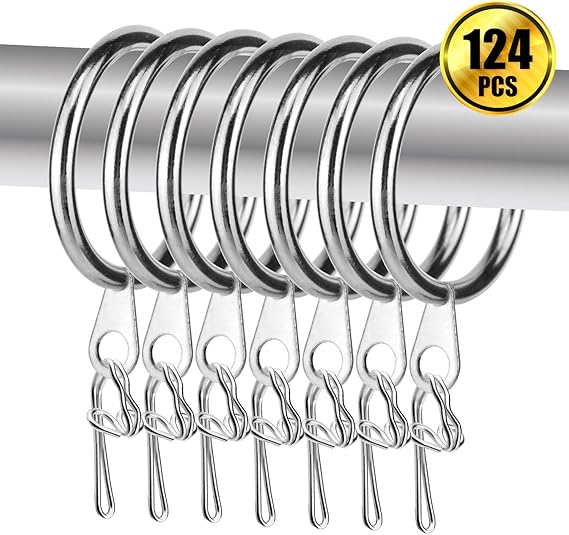 Wxj13 100 Pack Metal Curtain Drapery Hooks And 24 Pack Curtain