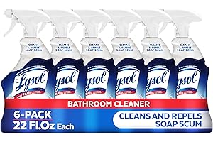 Lysol Power Foaming Cleaning Spray for Bathrooms, Foam Cleaner for Bathrooms, Showers, Tubs, 22oz (Pack of 6)