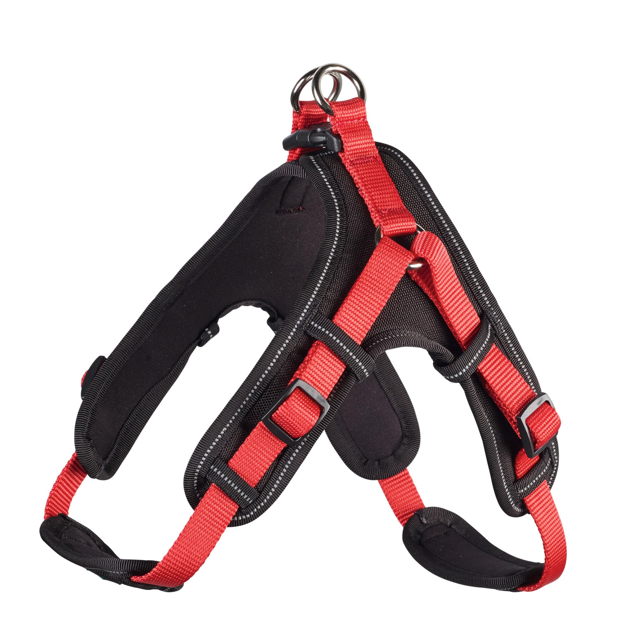 HUNTER Vario Quick Neoprene Harness, Large, 67-80 cm, 25 mm, Red/Black