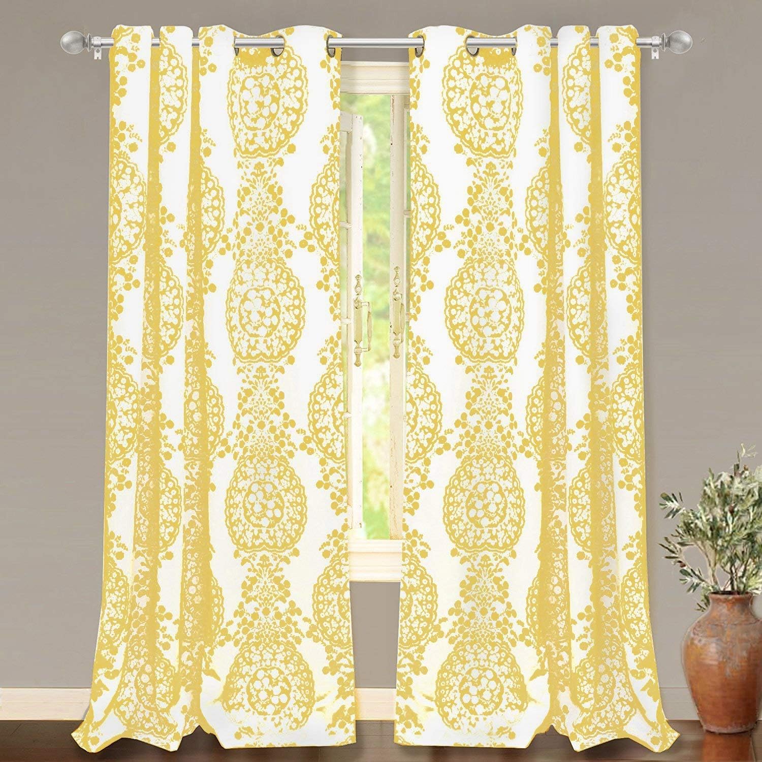 Best red and yellow insulated living room curtains