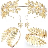 Coucoland Grecian Goddess Costume Accessories Womens Leaf Headband Coil Bracelet