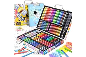 Art Set, 180 Piece Drawing Painting Art Kit, Gifts for Kids Girls Boys Teens, Art Supplies Case with Clipboard, Coloring Pape