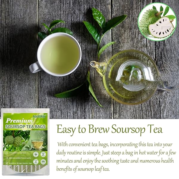 PREMIUM SOURSOP GRAVIOLA LEAF TEA BAGS – SOURSOP TEA, HOJAS DE GUANÁBANA, 100% NATURAL AND PURE, HANDMADE,BOOSTS IMMUNITY, NO SUGAR, NO CAFFEINE (1)