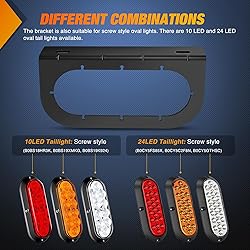 Nilight 6 Inch Oval Trailer Tail Light 2 PCS Red