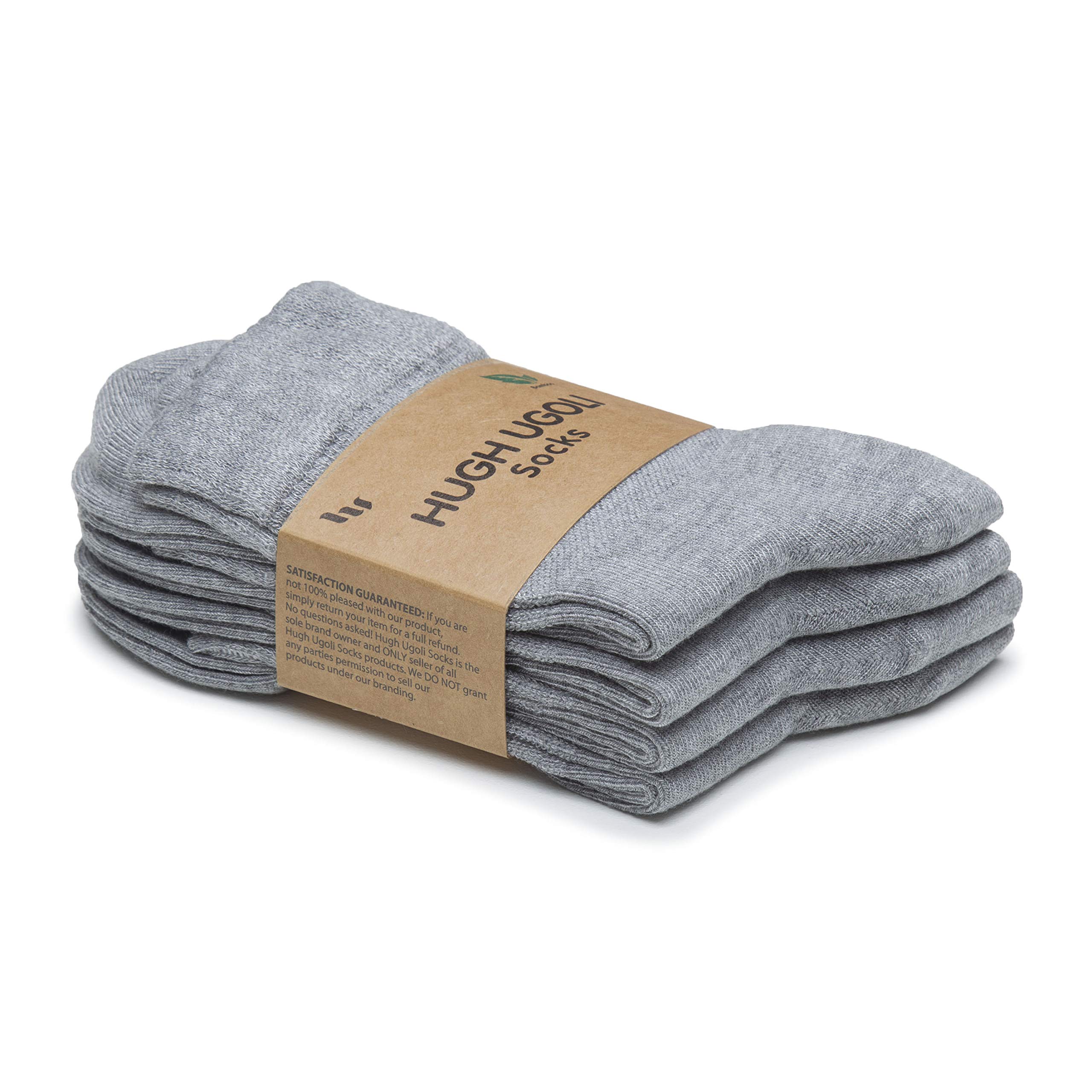 Hugh Ugoli Diabetic Socks for Men, Loose Ankle Socks, Bamboo, Extra-Wide, Thin, Seamless Toe, Non-Binding Top, 4 or 8 Pairs