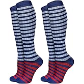 JMHACHY 2Packs Compression Socks for Women - 15-20 mmHg Graduated Circulation Support for Nurses, Athletes and Travel