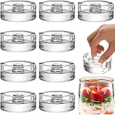 Mezchi 9 Pack Fermentation Weights, Glass, Transparent, Compact, Snap Closure, Ideal for Pickles & Sauerkraut, Set of 9, 2.7"