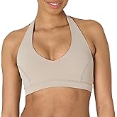 Amazon Essentials Women's Active FormFlex Buttery Soft Light Support Halter V-Neck Sports Bra