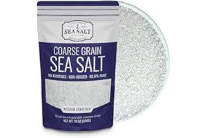 SEA SALT SUPERSTORE Coarse Sea Salt for Grinder Refill, Coarse Grain Kosher, Non-Iodized Unrefined Baja Salt for Cooking, Mineral-Rich, 14 oz Bag