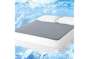 EASELAND Queen Size Cooling Mattress Topper Summer Mattress Pad for Hot Sleepers and Night Sweats Instant Cooling Fiber Pillow Top Mattress Cover 8-21" Deep Pocket(60x80 Inches,Gray)
