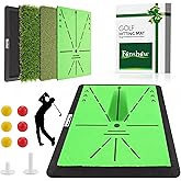 Golf Hitting Mat – Portable Golf Pratice Mat with Longer Swing Path Trajectory, 3-in-1 Includes Fairway, Rough & Putting Pad Training Mats on No-Slip Rubber Base,Simulator Must Haves, Gift for Golfers