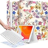 Wazzasoft for iPad 9th/8th/7th/Air 3rd Generation/Pro 10.5 Inch Case Keyboard Pencil Holder Folio Tablet Cover Women Girl Cute Girly Teen Kawaii Butterfly Unique Design for Apple 10.2 & 10.5 Inch