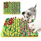 Snuffle Mat for Dogs, Sniff Mat for Cats Puppies Rabbits, 23.62''&times;15.75'' | Interactive Puzzle Toy for Mental Stimulation, Pet Feeding Mats, Helps Slow Eating and Keep Busy , Easy to Clean, Tulip Style