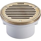 Zurn FD2220-PV3-NT Medium-Duty Floor Drain with Nickel Top, PVC Body, 3" PVC Hub Connection