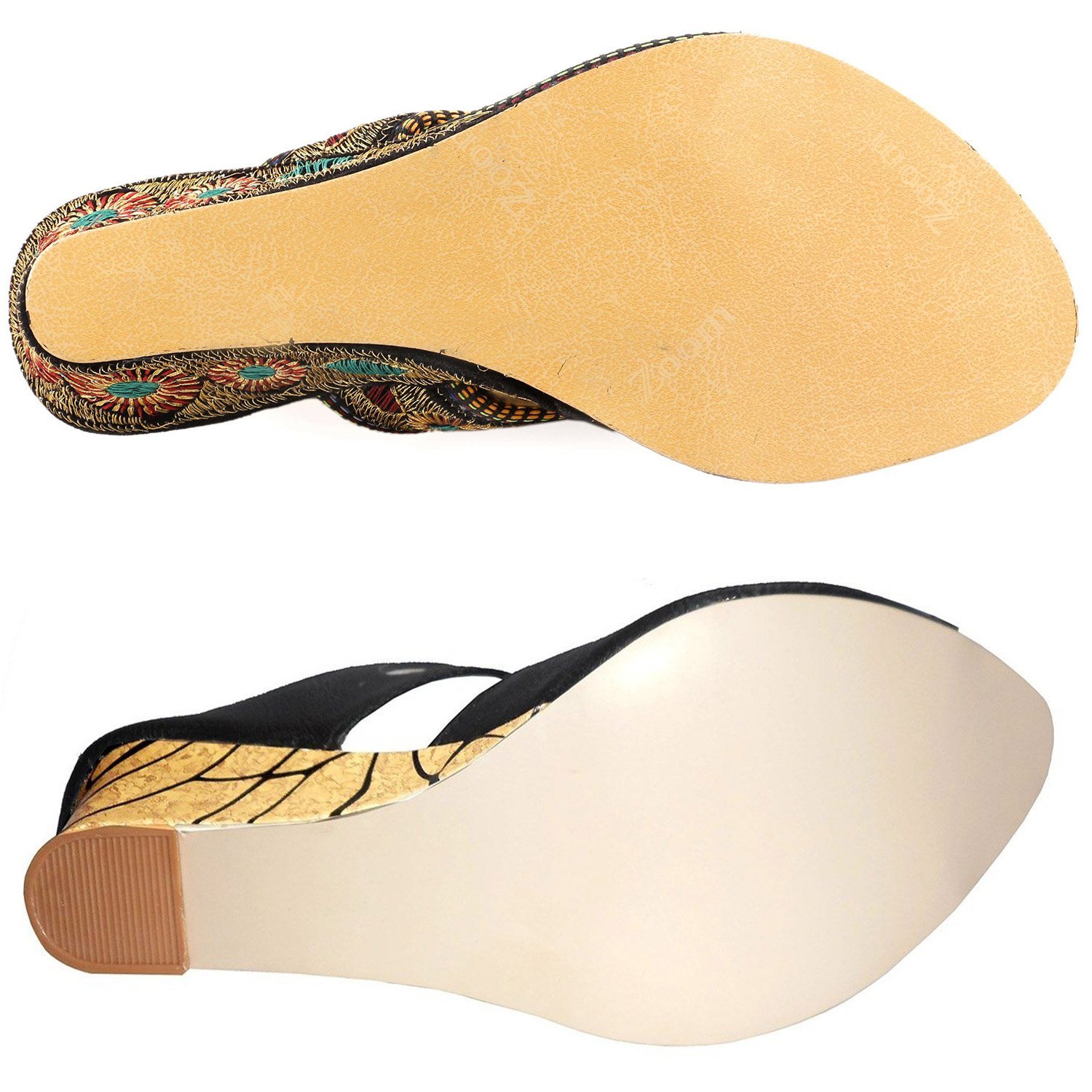 thari choice woman's wedges heel sandal combo pack (pack of 2)