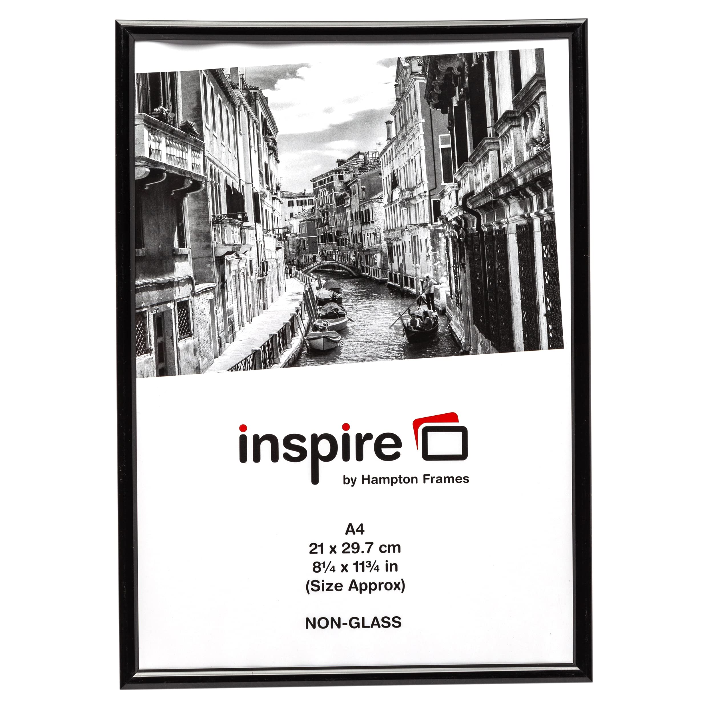 Hampton Frames, Backloader Poster Certificate Photo Frame BLR2130BLK, A4 21x30cm, Black, Acrylicglass | Easy Back Loading | Wall or Tabletop Display | Modern Décor for Home or Office