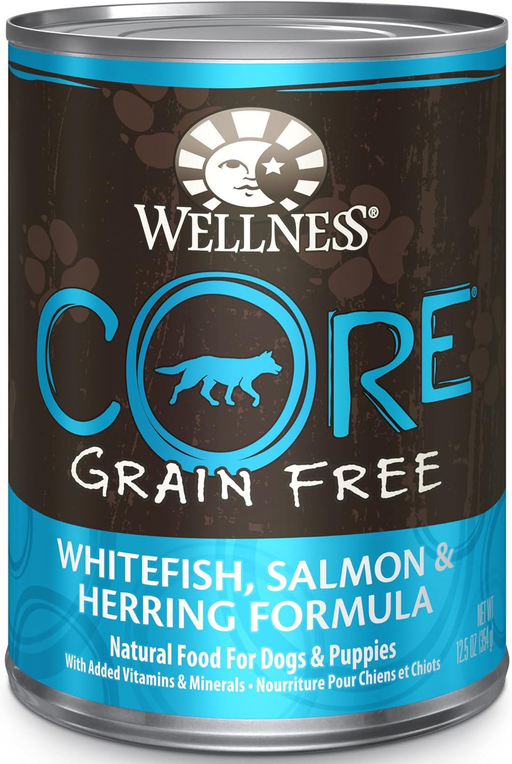 Wellness CORE Natural Wet Grain Free Canned Dog Food, Salmon, Whitefish