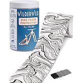 WilderWild Bike Frame Protection Tape 4x72'' w/Tool - Topographic Marble | High impact clear vinyl wrap - Bike frame protector - Mountain bike frame guard - Chainstay protection