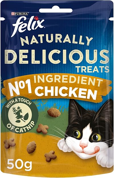FELIX Naturally Delicious Chicken Cat Treats 50g Pack of 8