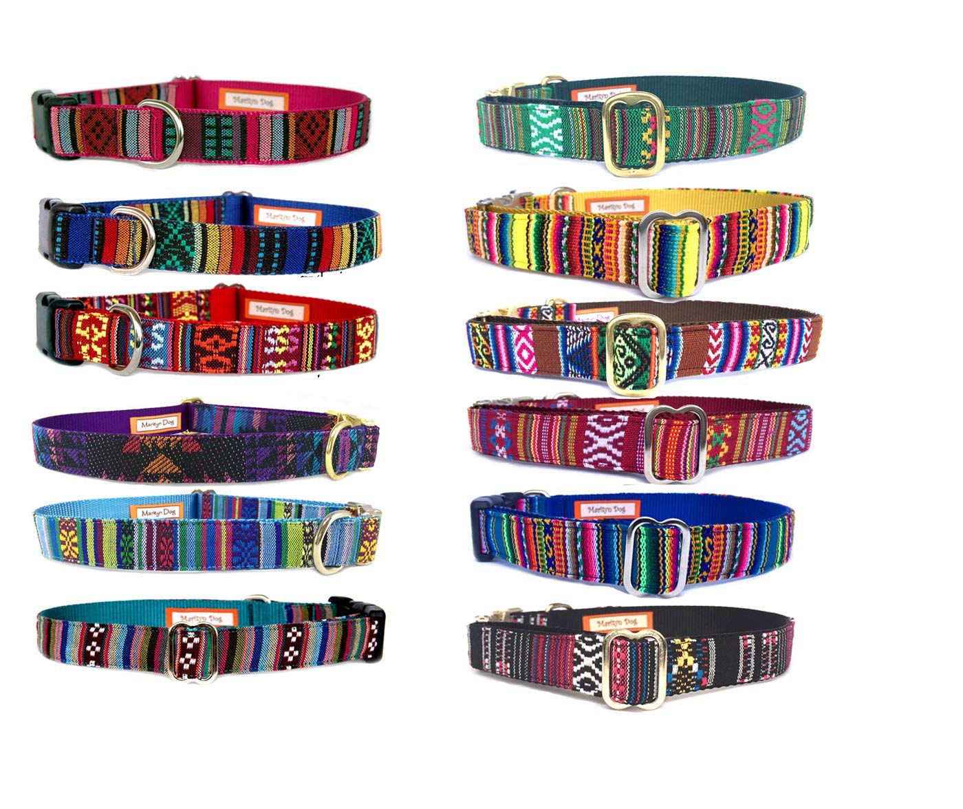 Southwestern dog collar Aztec Navajo Tribal Boho inspired pet collars with black