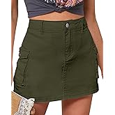 luvamia 2026 Cargo Skorts for Woman Casual Summer Skirt with Shorts High Waisted Mini Short Skort with Pockets Y2K