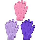 3 Pairs Toddler Gloves Kids Mittens Winter Warm Knitted Gloves Full Finger Mittens for Toddler Boys and Girls