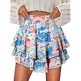 onlypuff Flowy Shorts for Women Ruffle Skorts Mini Skirts High Waisted Teen Gilrs Tennis Skort Summer Shorts