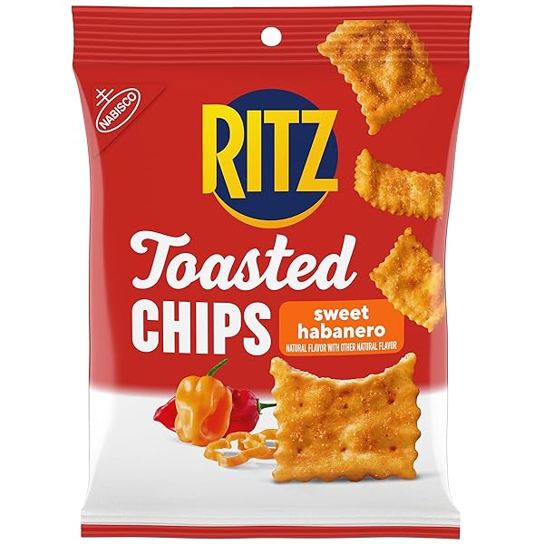 RITZ TOASTED CHIPS SWEET HABANERO CRACKERS, INDIVIDUAL SNACKS,...