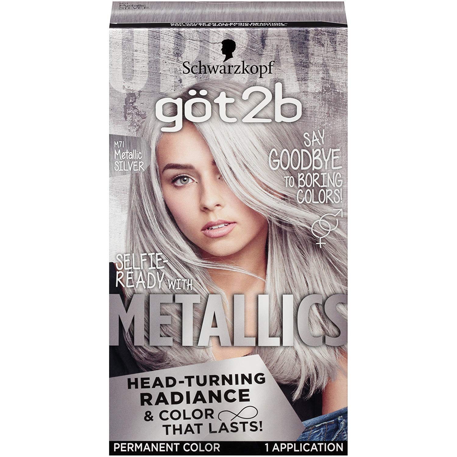 Buy Got2b Metallic Permanent Hair Color M71 Metallic Silver Pack