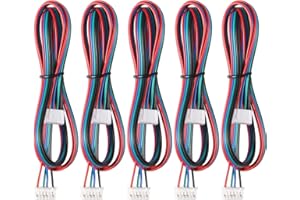 Alinan 5pcs 1M Motor Cables XH2.54 Double-Ended White Terminal Stepper Motor Cable 4pin-6pin for 3D Printer Stepper Motor Extension Cable