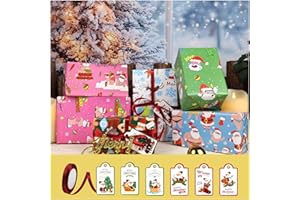 70x50cm Christmas Wrapping Paper Sheets Set with Tags & Ribbons, Recyclable Luxury Wrapping Paper Xmas Gift Festive Decoratio