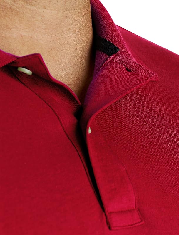 Polo de algodão de manga curta macia para homens, vermelha, XXX-Large