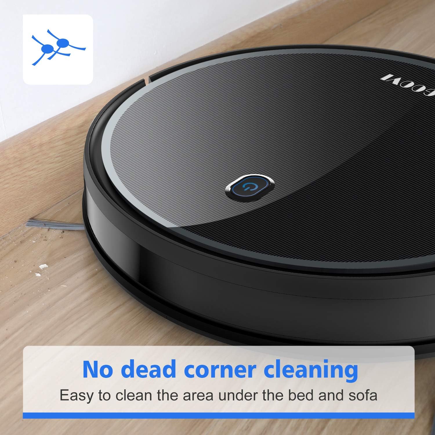 Robot Vacuum, GOOVI by ONSON 1800Pa Robotic Vacuum Cleaner (Slim) Max Suction, Quiet Multiple Cleaning Modes, Self-Charging Vacuum, for Pet Hair, Hard Floor, Medium-Pile Carpets -