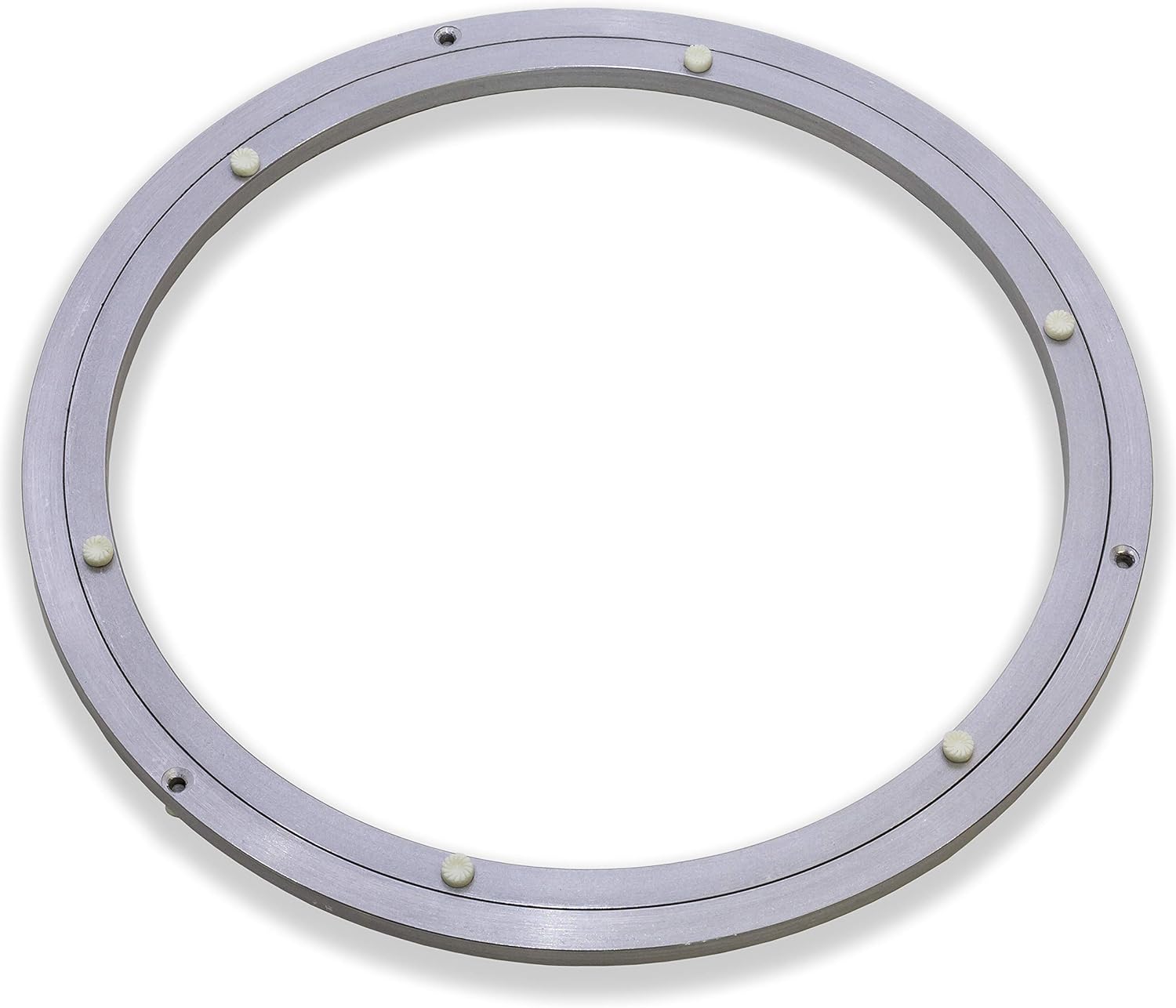 Lazy Susan Rotating Aluminium Metal Round Circular Turntable Bearing 35cm 14 inch 350mm Heavy Duty, Silver, 350mm - 14"