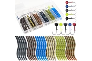 Gefischtter Senko Worms 40/133Pcs Fishing Soft Plastic Bait Bass Fishing Lures,Crawfish Lure Soft Plastic Worms Fishing Lure Wacky Rig Carolina Rigged