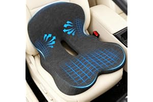 Denchy Car Seat Cushion with Lumbar Support for Long Sitting, Ergonomic Memory Foam Driving Seat Cushions for Semi Truck Bus 