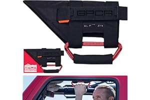 Metal Grab Handles for Jeep Wrangler 4xe, JL, JT, JK, Sport, Sahara, Rubicon and Gladiator 4DR/2DR 2007-2023 GP Grip PRO by GPCA, Foldable Patented, 2 Packs, Firecracker Red