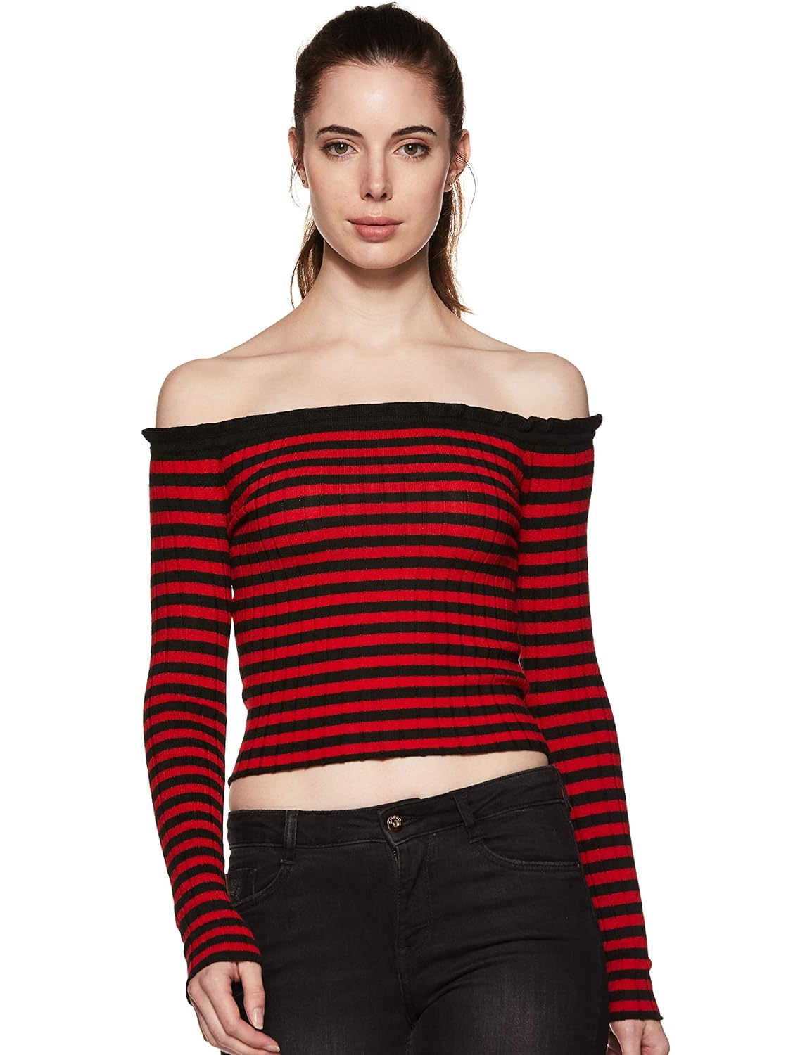 forever 21 striped off the shoulder top