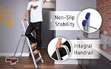 The Workplace Depot 5-Step Aluminium Step Ladder 150kg Capacity Handrail view 3