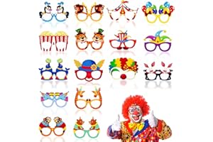 48 Pcs Circus Party Decorations Clown Glasses Carnival Photo Booth Props for Birthday Baby Shower Supplies